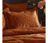 Riva Paoletti Quilted Velvet Pillowcase Palmeria Burnt Orange One Size