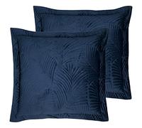Paoletti Palmeria Feather Filled Cushions (Twin Pack), Polyester, Cotton, Navy