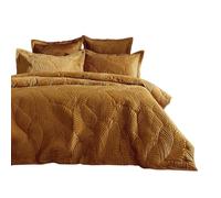 Paoletti Palmeria Quilted Pillowcase - Luxe Embossed Velvet Oxford Pillowcase (Gold - 48x74cm)