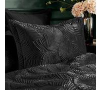 Riva Paoletti Pillowcase Palmeria Quilted Velvet – Black Standard