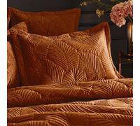 Riva Paoletti Quilted Velvet Pillowcase Palmeria Burnt Orange One Size