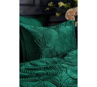 Palmeria Quilted Velvet Pillowcase Paoletti Emerald One Size
