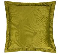 Paoletti Palmeria Velvet Quilted Cushion Cover - Moss - 60cm x 60cm - Moss - 100% Mixed