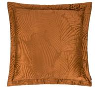 Paoletti Palmeria Velvet Quilted Cushion Cover - Rust - 60cm x 60cm - Rust - 100% Mixed