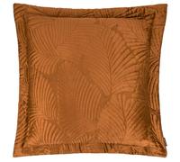 Paoletti Palmeria Velvet Quilted Cushion Cover - Rust - 74cm x 48cm - Rust - 100% Mixed