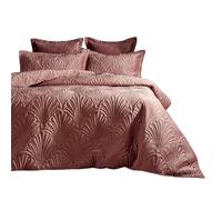 Paoletti Palmeria Velvet Quilted Duvet Cover Set - Blush - Blush - Double