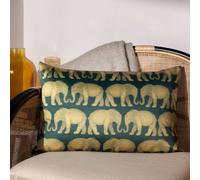 Paoletti Parade Elephant 3D Printed Cushion in Emerald | Size: 40 cm x 60 cm Paoletti Emerald 40 cm x 60 cm