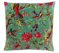 Paoletti Paradise Velvet Filled Cushion, Blue