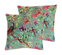 Paoletti Paradise Feather Filled Cushions (Twin Pack), Mineral, 50 x 50cm
