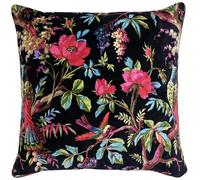 Paoletti Paradise Floral Cotton Velvet Feather Rich Filled Cushion