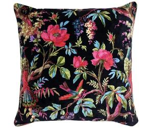 Paoletti Paradise Floral Cotton Velvet Feather Rich Filled Cushion