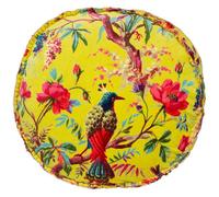 Paoletti Paradise Floral Cotton Velvet Round Cushion Cover