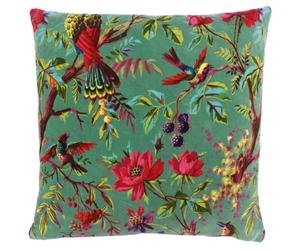 Paoletti Paradise Floral Cotton Velvet Square Cushion Cover