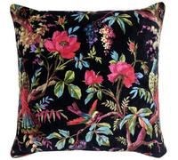 Paoletti Paradise Floral Cotton Velvet Square Feather Filled Cushion