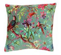 Paoletti Paradise Floral Cotton Velvet Square Feather Filled Cushion