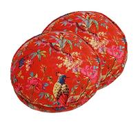 Paoletti Paradise Polyester Filled Cushions (Twin Pack), Cotton, Orange