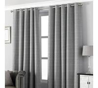 Paoletti Pendleton Eyelet Curtains In Dark Grey Dark Grey 229cm width x 183cm drop