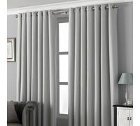 Paoletti Pendleton Eyelet Curtains In Silver Silver