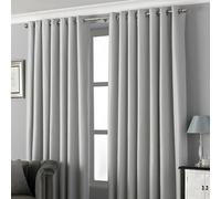 Paoletti Pendleton Spotted Eyelet Curtains, Silver, 169 x 229cm