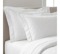 Paoletti 5-Star Hotel Quality Oxford Single Pillowcase - 200 Thread Count Percale White Cotton - Machine Washable