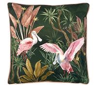 Paoletti Platalea Feather Filled Cushion, Polyester, Cotton, Green