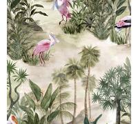 Paoletti Platalea Natural Digitally Printed Tropical Wallpaper Sample