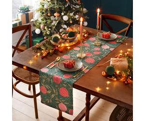 Paoletti Pomegranate Floral Kitchen Table Runner | Various Sizes