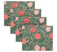 Paoletti Pomegranate Set of 4 Abstract Placemats, Green