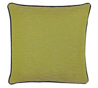 Riva Paoletti Putney Cushion Cover - Citrine Yellow - Reversible Geometric Striped Design - Jacquard Weave - Contrasting Navy Blue Piped Edges - 100% Polyester - 45 x 45cm (18" x 18" inches)