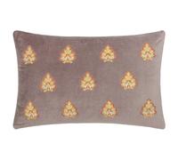 Paoletti Rennes Embroidered Cotton Velvet Feather Filled Cushion