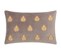 Paoletti Rennes Embroidered Cushion Cover - Taupe - Taupe - 60cm x 40cm