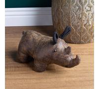 Riva Paoletti Doorstop Rhino – Faux Leather (PU), Heavyweight Sand-Filled – Brown
