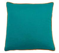Paoletti Riva Home Bamboo Feather Filled Cushion, Viscose, Turquoise/Orange