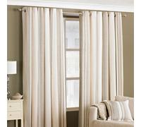 Riva Home Broadway Striped Eyelet Curtains 117 x 137c Brown