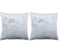 Paoletti Riva Verona Cushion Cover Square - Silver - Velvet Feel - Crushed Velvet Look - Hidden Zip Design - 100% Polyester - 55 x 55cm (22" x 22" inches) - Designed in the UK (Pack of 2)