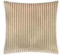 Paoletti Savoy Stripe Cushion Cover - Reversible Soft Textured Velvet Decorative Cushion for Sofas Beds and Armchairs (Mink - 50x50cm)