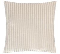 Paoletti Savoy Stripe Feather Filled Cushion - Reversible Soft Textured Velvet Decorative Cushion for Sofas Beds and Armchairs (Oyster - 50x50cm)