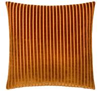 Paoletti Savoy Velvet Stripe Cushion Cover - Brick - 50cm x 50cm - Brick - 100% Polyester