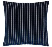 Paoletti Savoy Velvet Stripe Cushion Cover - Navy - 50cm x 50cm - Navy - 100% Polyester