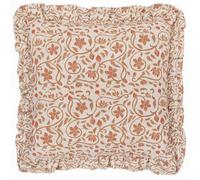 Paoletti Seventy Three Linen Filigree Printed Ruffle Polyester Filled Cushion