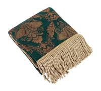 Paoletti Shiraz Traditional Floral Damask Jacquard Fringed Throw