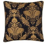 Paoletti Shiraz Large Floral Jacquard Polyester Filled Cushion in Black | Size: 45 cm x 45 cm Paoletti Black 45 cm x 45 cm