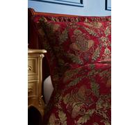 Paoletti Shiraz Traditional Damask Jacquard Floral Piped Pillow Sham In Burgundy Burgundy One Size