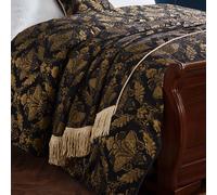 Paoletti Shiraz Traditional Jacquard Throw, Black, 130 x 170cm