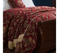 Paoletti Shiraz Damask Jacquard Throw Polyester Burgundy, Red