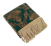 Paoletti Shiraz Traditional Jacquard Throw - Emerald/Gold - Emerald/Gold - 130cm x 150cm