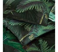 Paoletti Siona Tropical Housewife Pillowcase (Pack of 2) - Green - One Size - Green - 100% Cotton