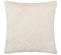 Sonnet Cut Faux Fur Cushion Paoletti Ecru 45cm x 45cm