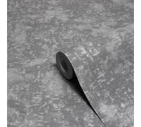 Paoletti Luxe Symphony Abstract Vinyl Wallpaper, Charcoal