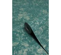 Paoletti Luxe Symphony Teal Blue Embossed Metallic Vinyl Wallpaper